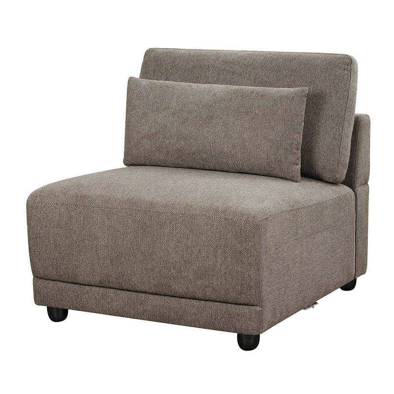 Sillón modular tapizado Rylie sin brazos y con almohada