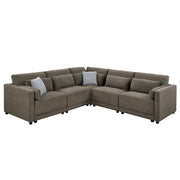 Sillón modular tapizado Rylie sin brazos y con almohada
