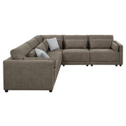 Sillón modular tapizado Rylie sin brazos y con almohada
