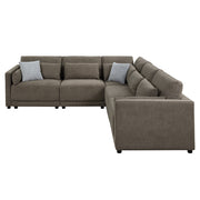 Sillón modular tapizado Rylie sin brazos y con almohada