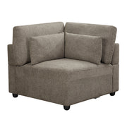 Reposabrazos modular tapizado Rylie - Cuña con 3 almohadas
