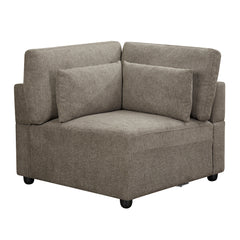 Reposabrazos modular tapizado Rylie - Cuña con 3 almohadas