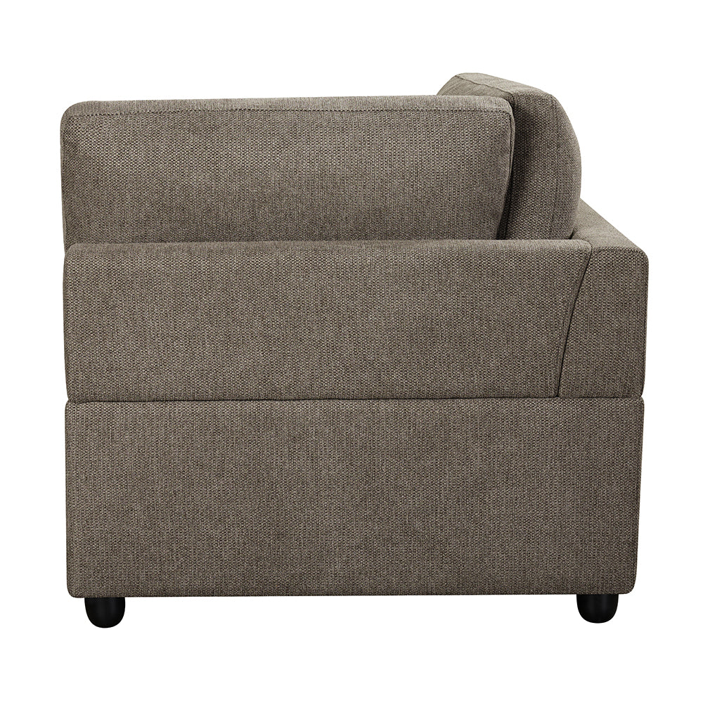 Reposabrazos modular tapizado Rylie - Cuña con 3 almohadas