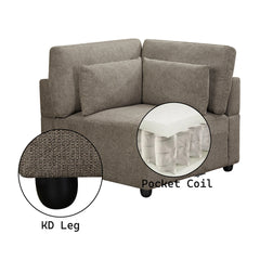 Reposabrazos modular tapizado Rylie - Cuña con 3 almohadas