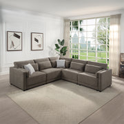 Reposabrazos modular tapizado Rylie - Cuña con 3 almohadas