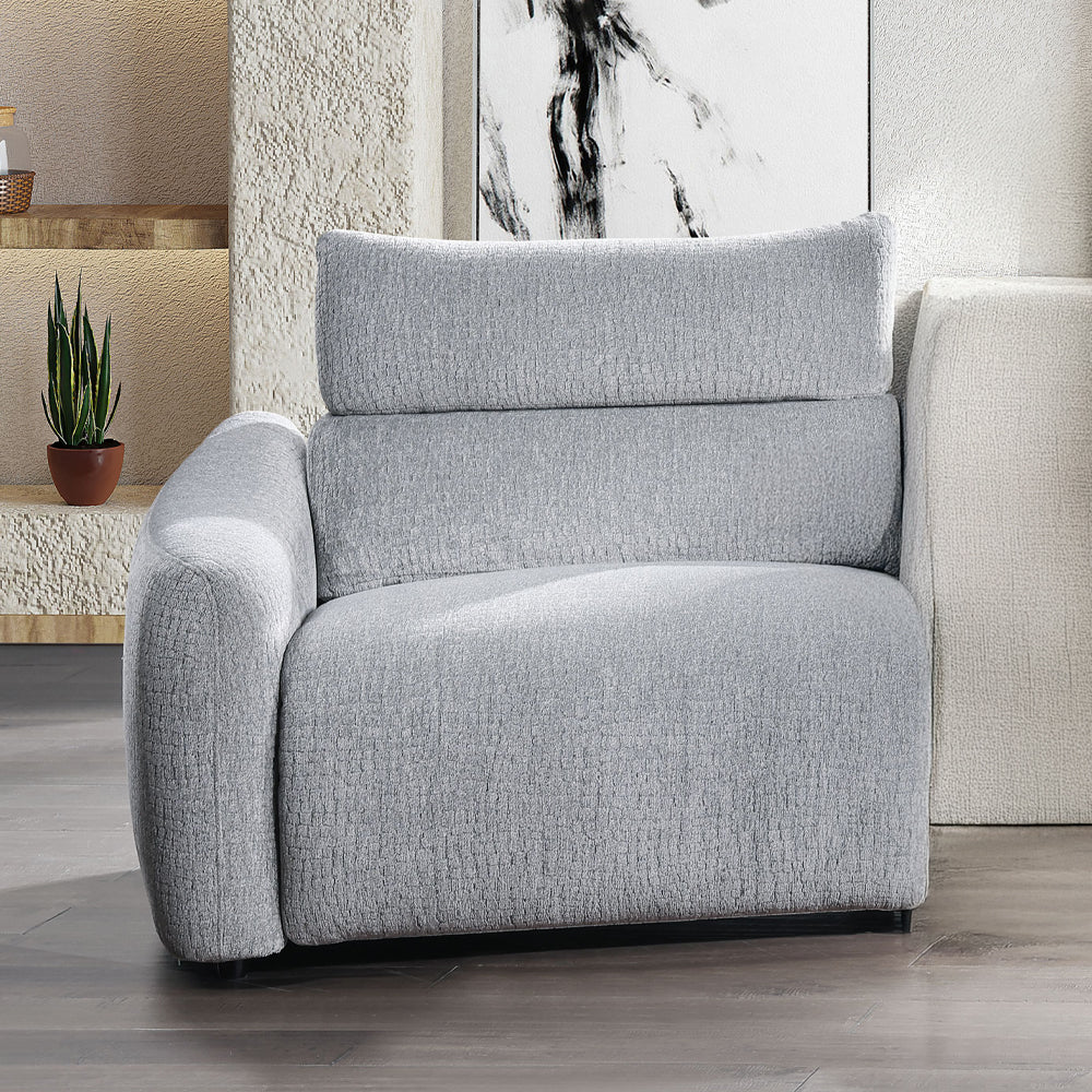 Fullar Modular Power Motion Recliner - Light Gary Chenille (42"W x 36"D x 37"H)