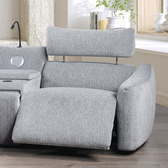 Fullar Modular Power Motion Recliner - Light Gary Chenille (42"W x 36"D x 37"H)