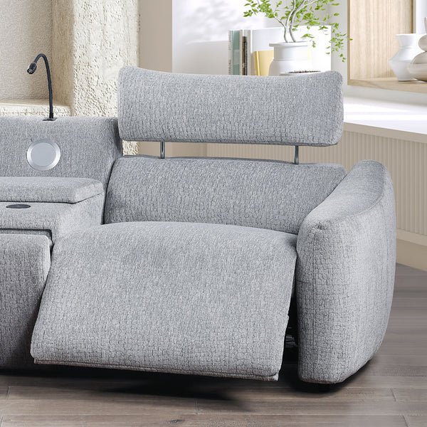 Fullar Modular Power Motion Recliner - Light Gary Chenille (42