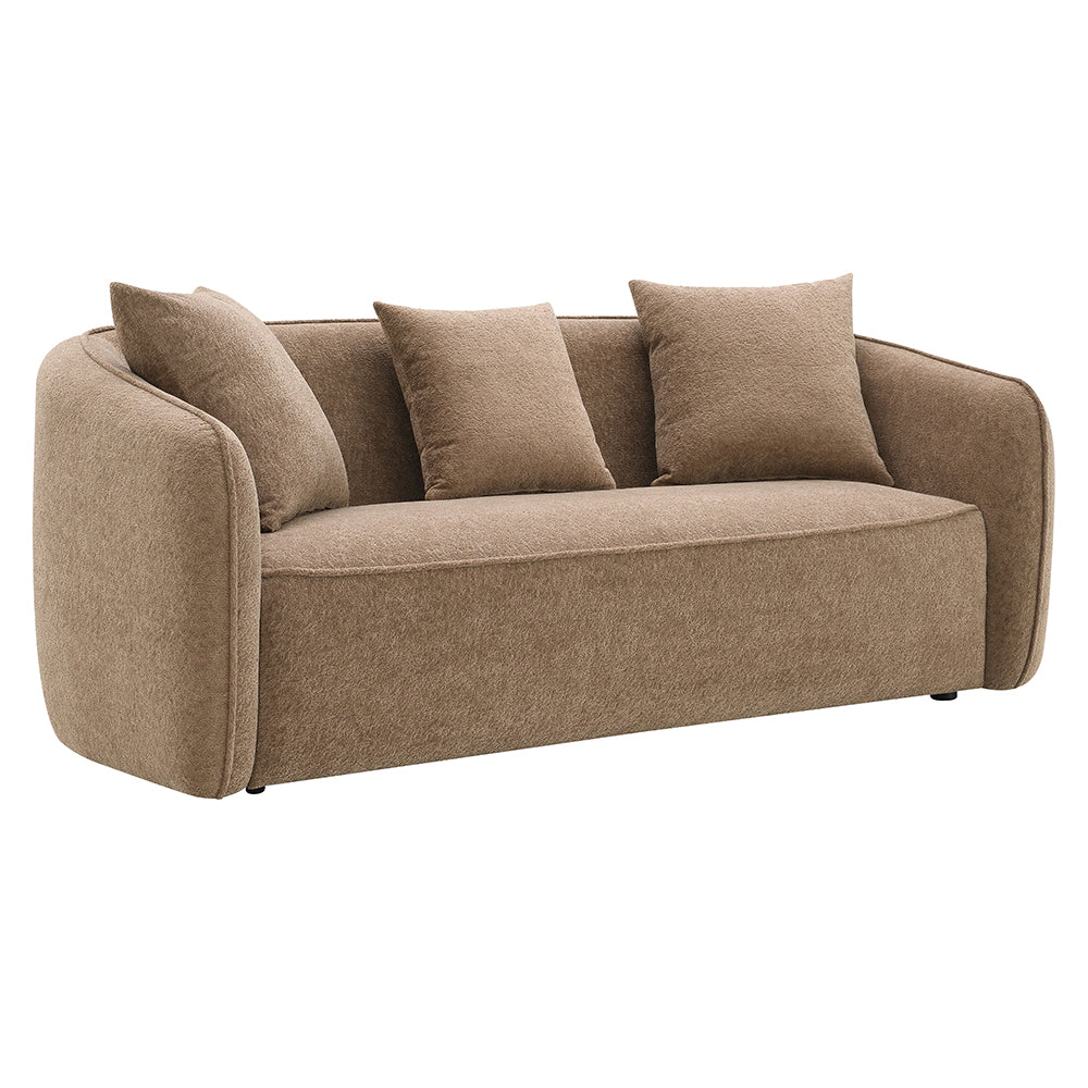 Keith Sofa w/3 Pillows - Brown Chenille
