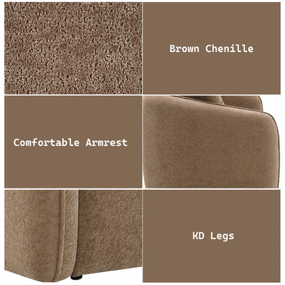 Keith Sofa w/3 Pillows - Brown Chenille