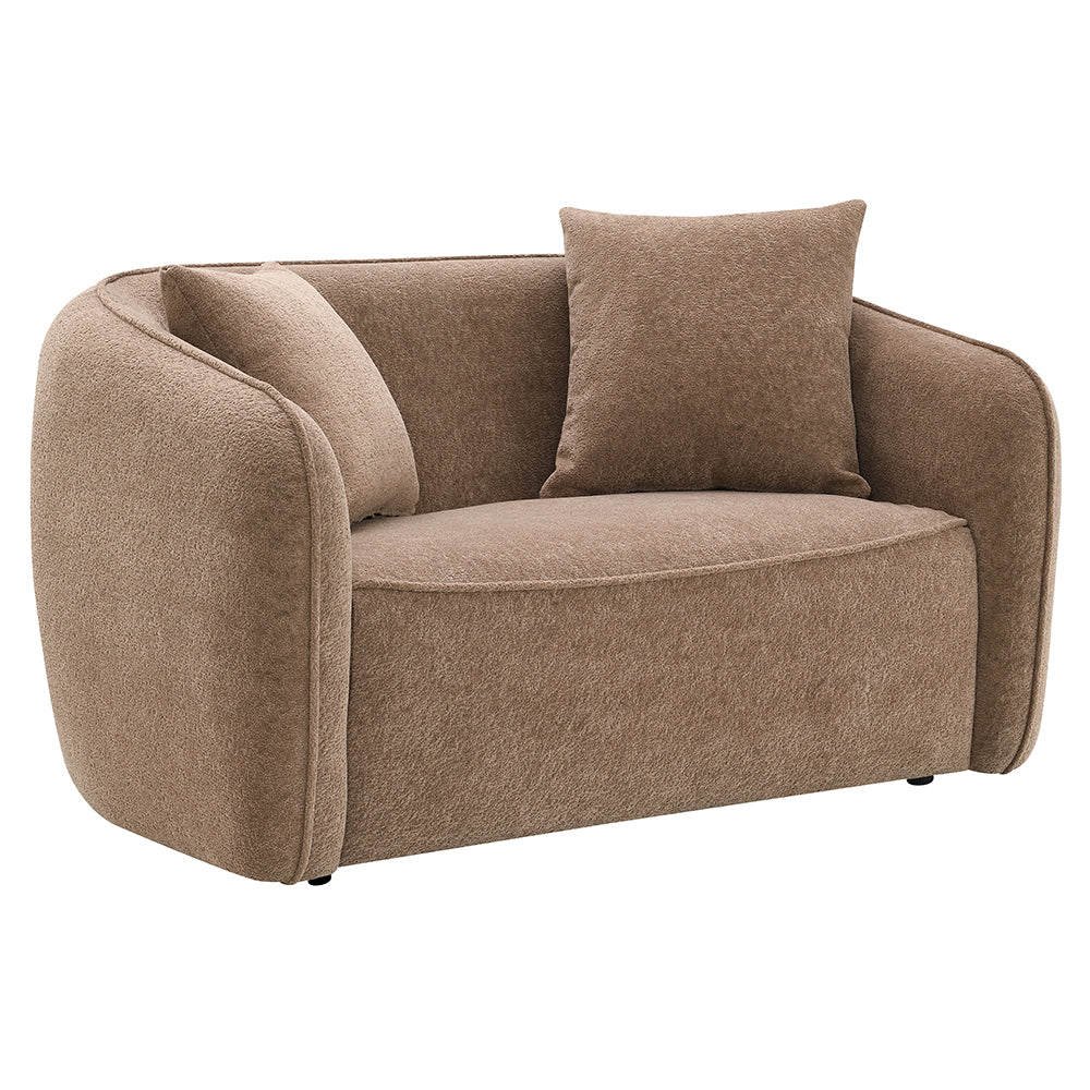 Keith Loveseat w/2 Pillows - Brown Chenille