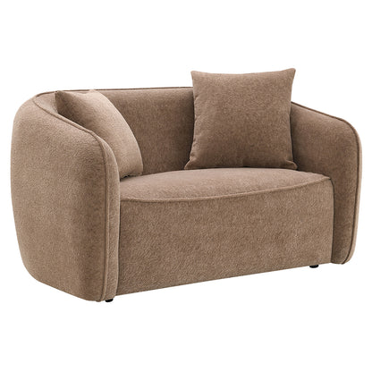 Keith Loveseat w/2 Pillows - Brown Chenille