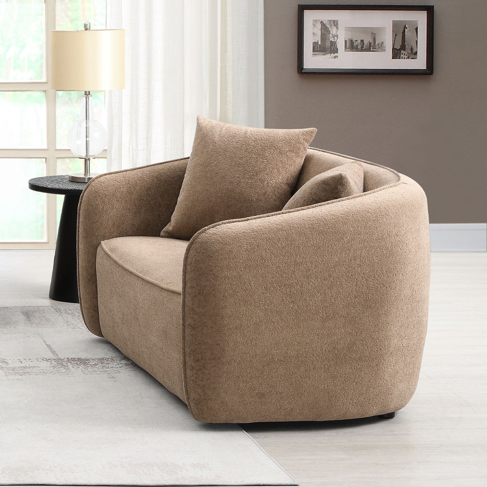 Keith Loveseat w/2 Pillows - Brown Chenille