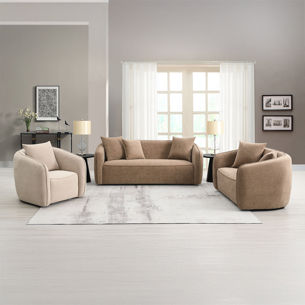 Keith Loveseat w/2 Pillows - Brown Chenille