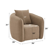 Keith Chair w/Pillow - Brown Chenille