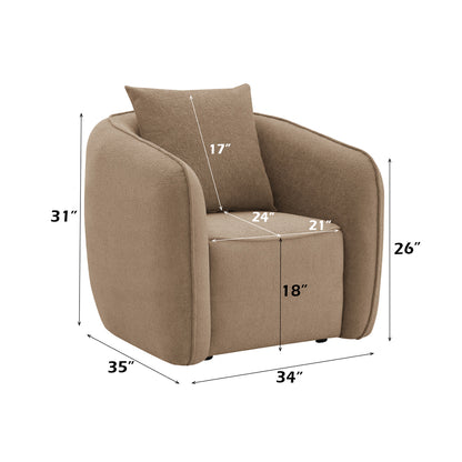 Keith Chair w/Pillow - Brown Chenille