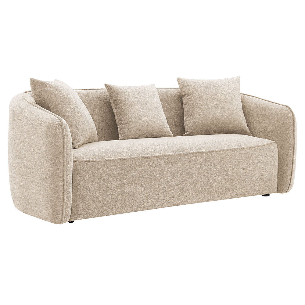 Keith Sofa w/3 Pillows - Beige Chenille
