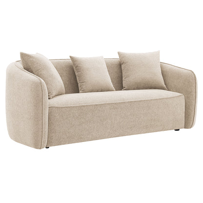 Keith Sofa w/3 Pillows - Beige Chenille