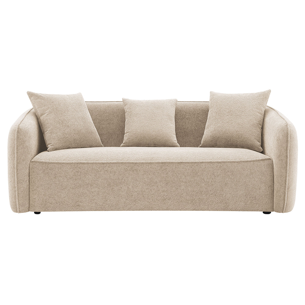 Keith Sofa w/3 Pillows - Beige Chenille
