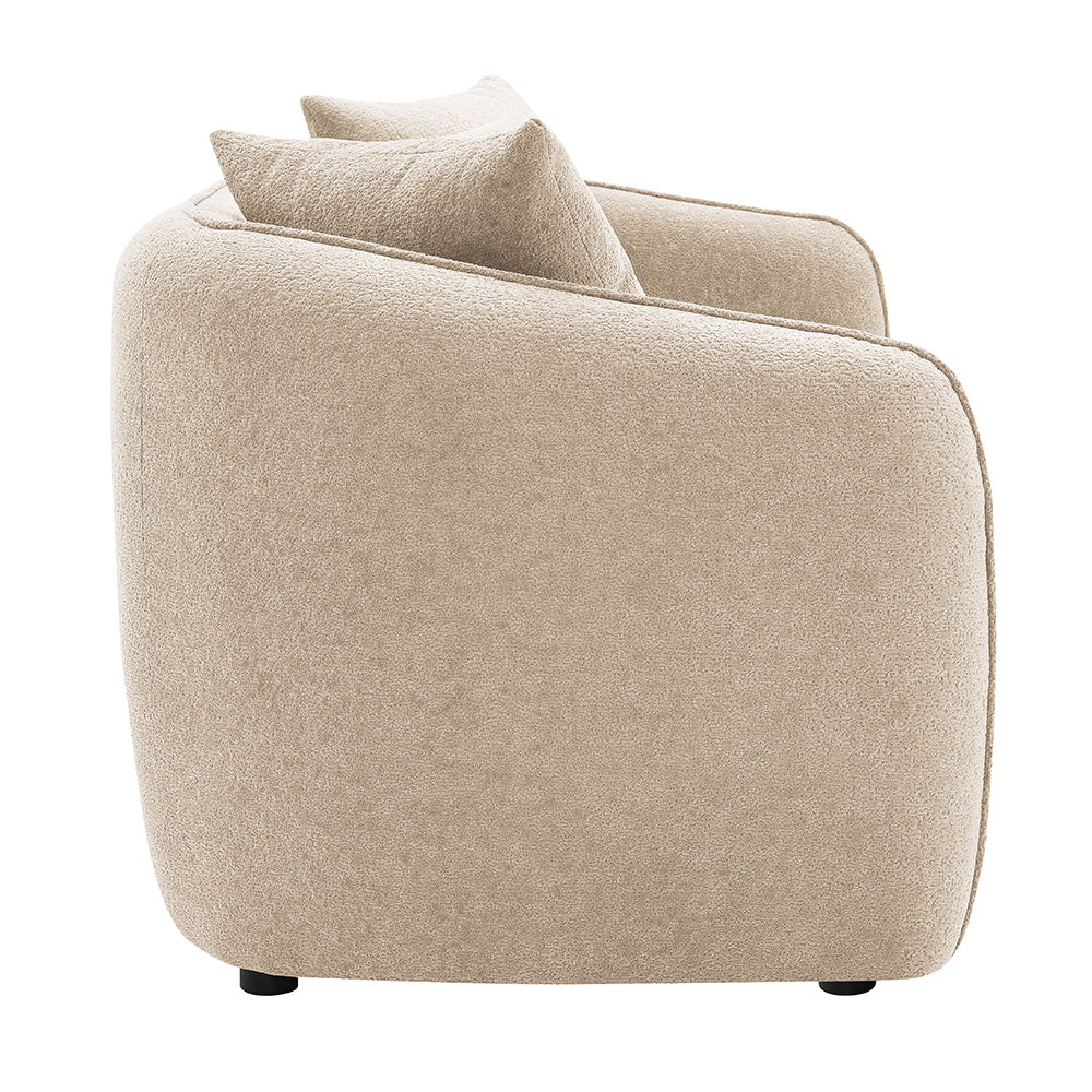 Keith Sofa w/3 Pillows - Beige Chenille