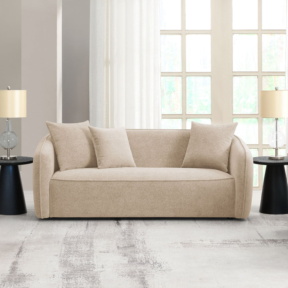 Keith Sofa w/3 Pillows - Beige Chenille