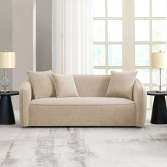 Keith Sofa w/3 Pillows - Beige Chenille