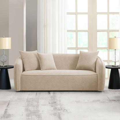 Keith Sofa w/3 Pillows - Beige Chenille