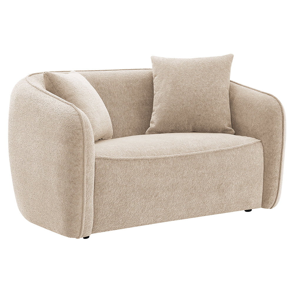 Keith Loveseat w/2 Pillows - Beige Chenille