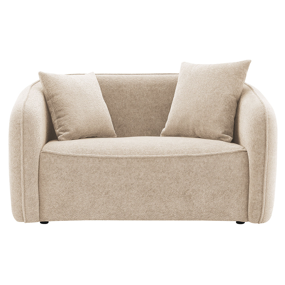 Keith Loveseat w/2 Pillows - Beige Chenille