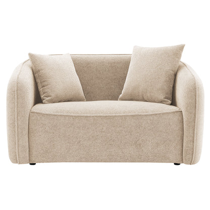 Keith Loveseat w/2 Pillows - Beige Chenille