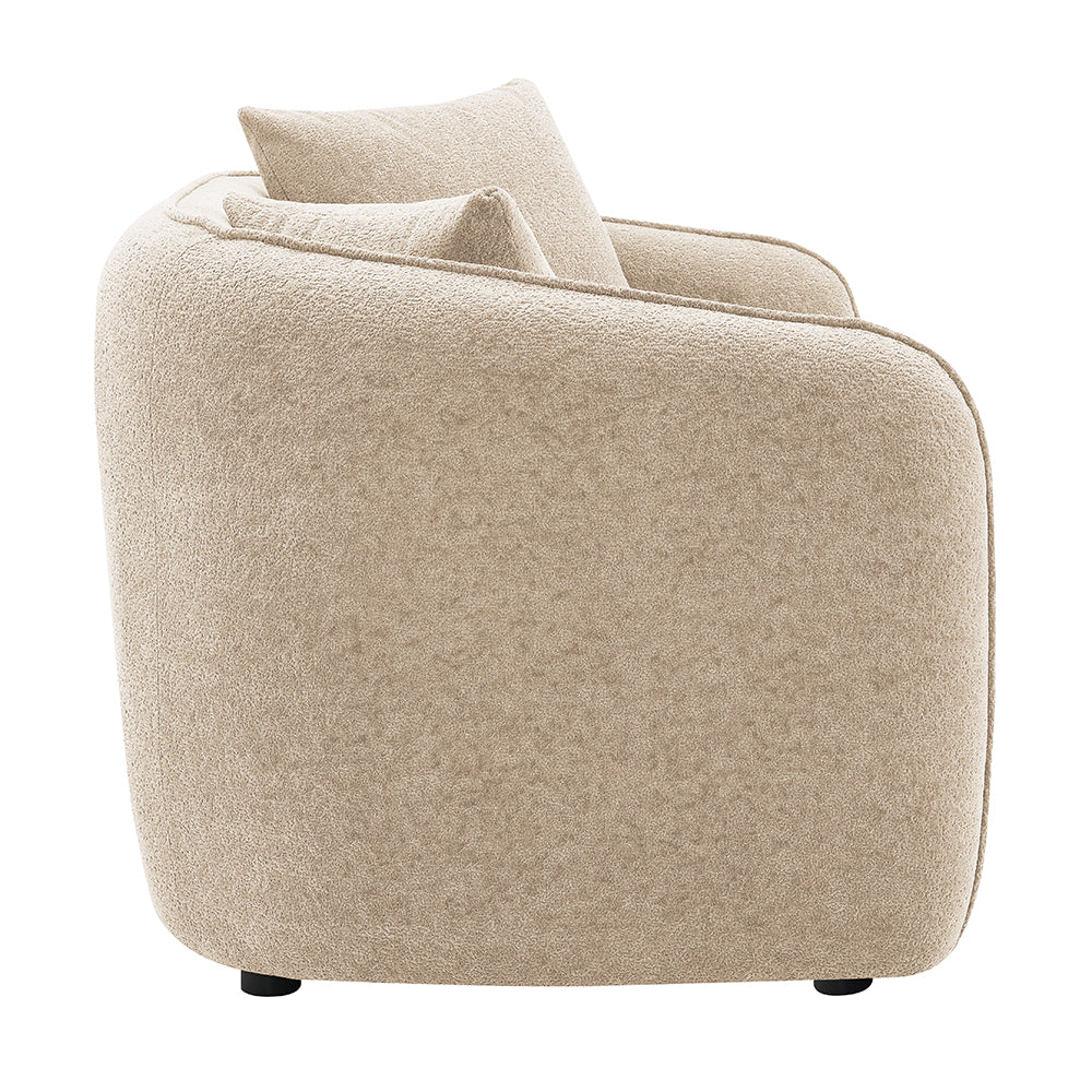 Keith Loveseat w/2 Pillows - Beige Chenille