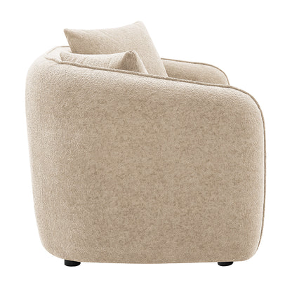 Keith Loveseat w/2 Pillows - Beige Chenille