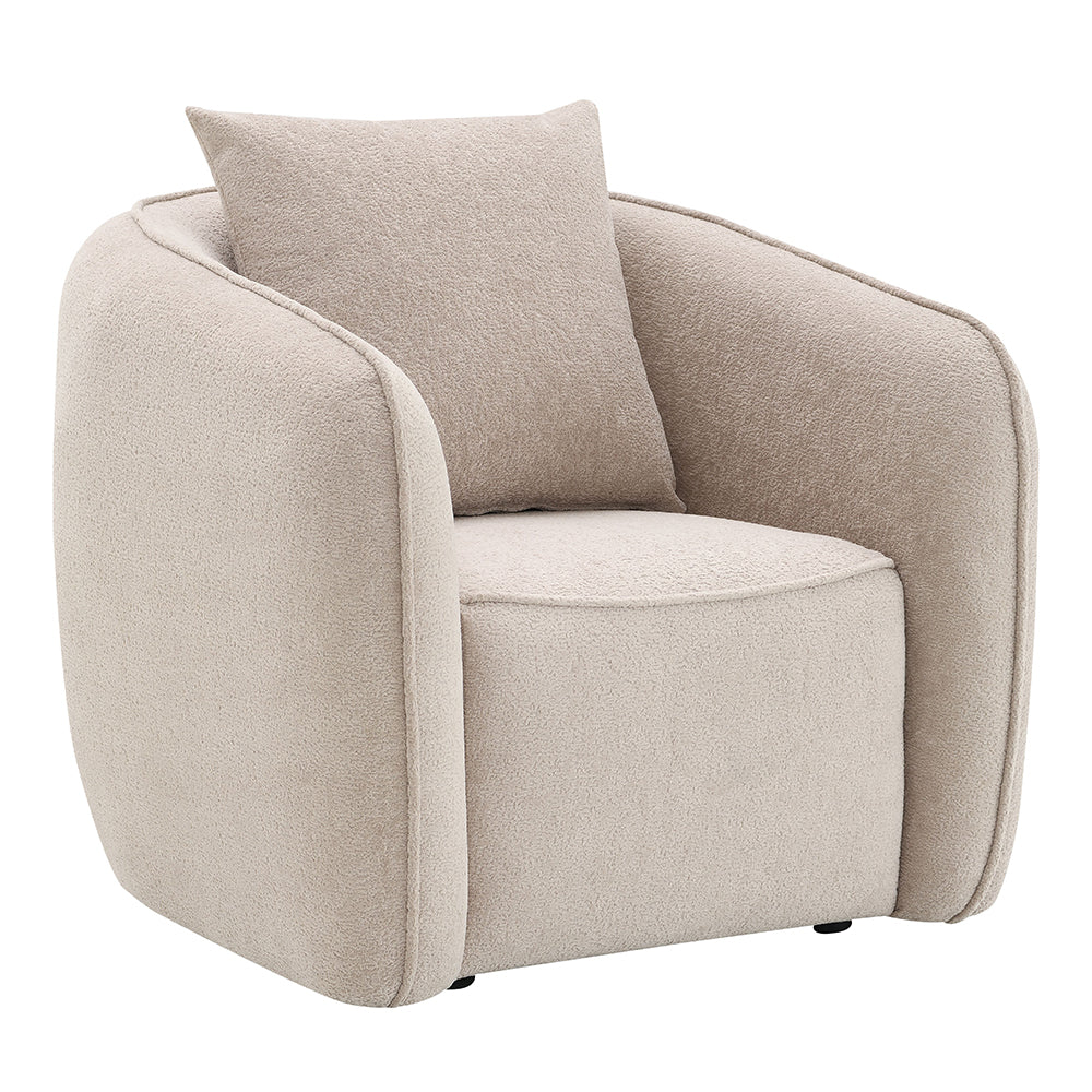 Keith Chair w/Pillow - Beige Chenille