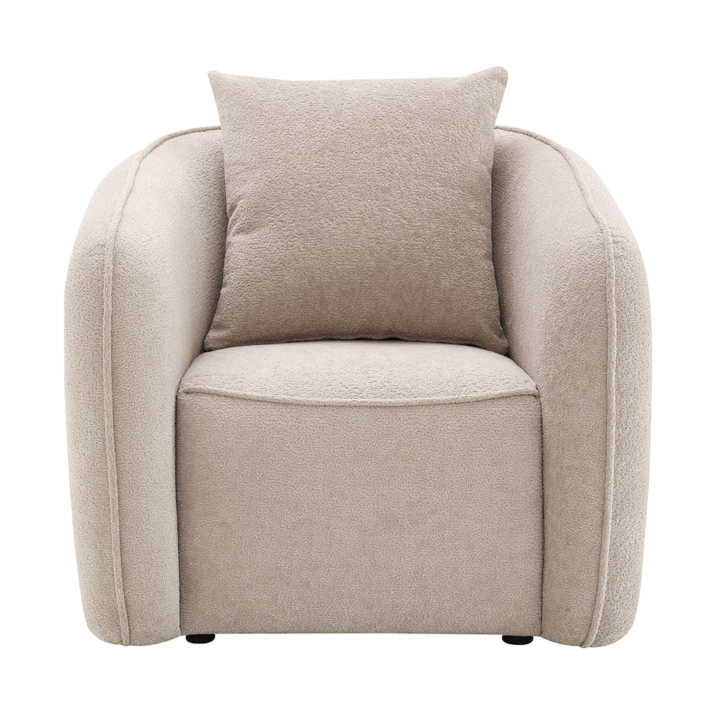 Keith Chair w/Pillow - Beige Chenille