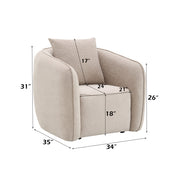 Keith Chair w/Pillow - Beige Chenille