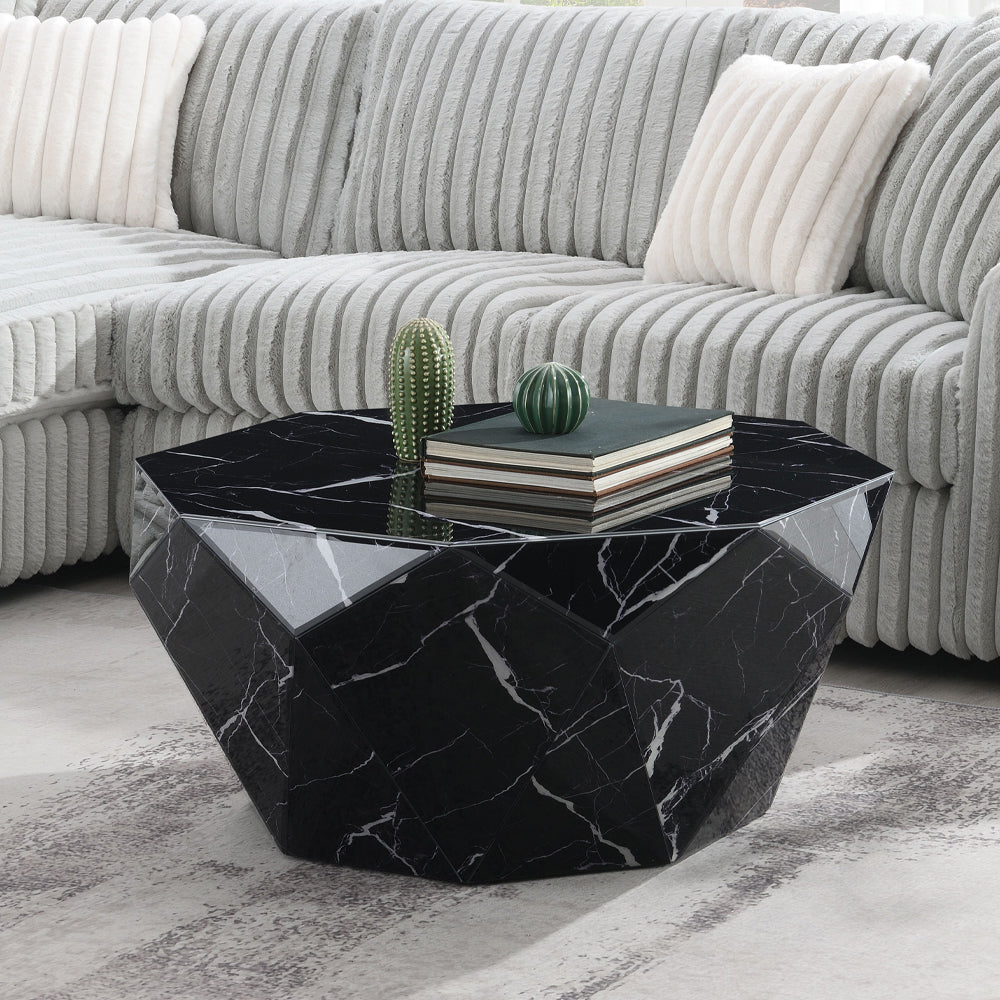 Dara Coffee Table - Glass Top & Black