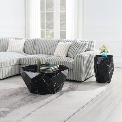 Dara Coffee Table - Glass Top & Black