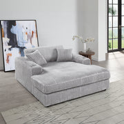 Chaise longue tapizada Hilde de 137 cm de largo con 2 almohadas