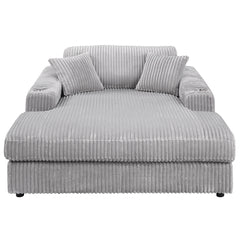 Chaise longue tapizada Hilde de 137 cm de largo con 2 almohadas