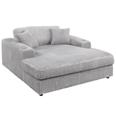 Chaise longue tapizada Hilde de 137 cm de largo con 2 almohadas