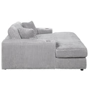 Chaise longue tapizada Hilde de 137 cm de largo con 2 almohadas