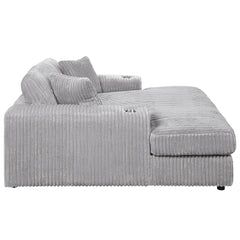 Chaise longue tapizada Hilde de 137 cm de largo con 2 almohadas