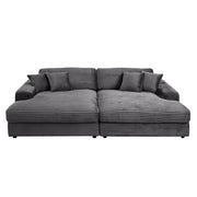 Hilde 112"L Upholstered Sectional Sofa with 4 Pillows