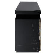 Mueble de TV rectangular Drisana de 59" de largo con dos puertas y chimenea