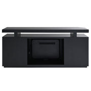Mueble de TV rectangular Drisana de 59" de largo con dos puertas y chimenea