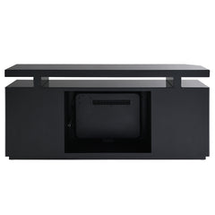 Mueble de TV rectangular Drisana de 59" de largo con dos puertas y chimenea