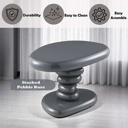 Charlene End Table - Gray High Gloss (22"W x 16"D x 15"H)