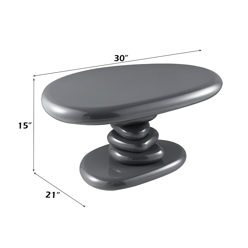 Charlene End Table - Gray High Gloss (30"W x 21"D x 15"H)