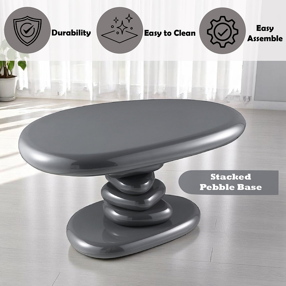 Charlene End Table - Gray High Gloss (30"W x 21"D x 15"H)