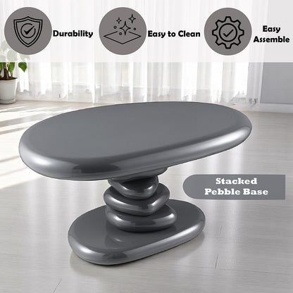 Charlene End Table - Gray High Gloss (30"W x 21"D x 15"H)